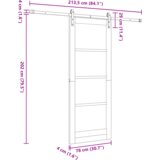 vidaXL Klizna vrata s kompletnim okovima Bijela 78x202 cm Čvrsta drvena borovina | shoptok.hr