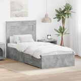  Okvir za krevet Betonski sivi i srebrna 75 x 190 cm | shoptok.hr