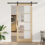 vidaXL Drsna vrata z opremo 'ORKDAL'Trdi les in steklo, Notranja vrata z steklom 'ORKDAL'93x232x4 cm Trdi les bor Cene