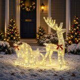  Reindeer vuče saonice LOVIISA 200 LED lampica Topla bijela | shoptok.hr