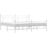  The Living Store Kovinski posteljni okvir z vzglavjem in vznožjem bel 193x203 cm - Posteljni Okvir, (21455155) | Shoptok.si