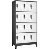 The Living Store Omara s ključavnico antracitna in bela 90x45x180 cm jeklo - Omarica Na Ključ, (21428919) Cene