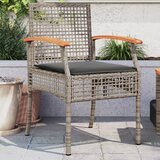 Maison Chic Vrtni stoli - Stol za vrt z blazinami 2 kosi siv poli ratan akacijev les JS2198, (21876992) | Shoptok.si