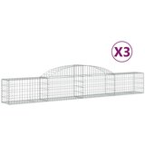  Obokane gabion košare 3 kosi 300x30x40/60 cm pocinkano železo | Shoptok.si