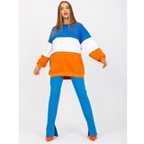 Fashion Hunters Basic blue and orange sweatshirt without RUE PARIS hood Cene