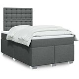 vidaXL Krevet s oprugama i madracem tamnosivi 120 x 200 cm od tkanine | shoptok.hr