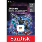 Sandisk Extreme microSD card for Mobile Gaming 32GB 100MB/s A2 C10 V30 UHS-I U3 - SDSQXAF-032G-GN6GN | Shoptok.si