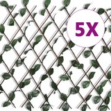 vidaXL Mrežasta ograja iz vrbe 5 kosov z umetnimi listi 180x90 cm | Shoptok.si