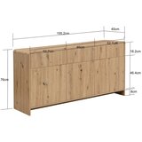 Livetastic ŠIROKA KOMODA, barve hrasta | Shoptok.si