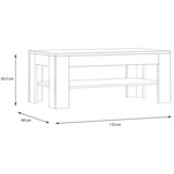 Hom`in klubska miza, 110/45,5/60 cm barve hrasta, sivobež | Shoptok.si