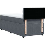 vidaXL Box spring postelja z vzmetnico temno siv 90x190 cm žamet | Shoptok.si