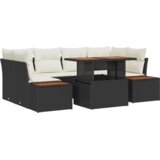 vidaXL 6-dijelni Vrtni sofa set s jastučićima Crni poli ratan | shoptok.hr