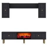 Hanah home tv polica dario bohem fireplace anthracite | Eponuda.com