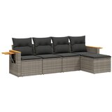 Maison Chic Seti vrtnega pohištva - Vrtna garnitura - Vrtni pohištvo set 5-delna z blazinami siv poli ratan, (21817961) | Shoptok.si