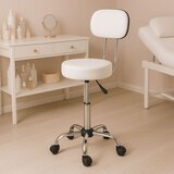  Okretna stolica s naslonom, kozmetička medicinska podesiva stolica, bijela, moderna za dom Slike
