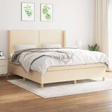  Krevet s oprugama i madracem krem 180x200 cm od tkanine | shoptok.hr