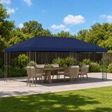 Paviljon s bočnim stranama 6 x 3 m Plava Poliester i čelik 190 | shoptok.hr