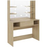 vidaXL Stolić za šminkanje LED 100 x 40 x 135 cm MDF boja hrasta | shoptok.hr
