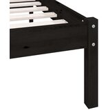 vidaXL Posteljni okvir črn iz trdne borovine 135x190 cm UK Double | Shoptok.si