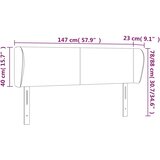  Uzglavlje s ušima svjetlosivo 147x23x78/88 cm od tkanine | shoptok.hr