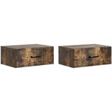  Stenski nočni omarici 2 pcs Dimljen hrast 49 x 34,5 x 20 cm, (5000209486) | Shoptok.si