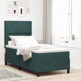  LED Box Spring Krevet Tamnozelena 90 x 200 cm Baršun | shoptok.hr