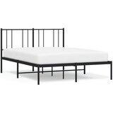 The Living Store Kovinski posteljni okvir z vzglavjem črn 160x200 cm - Posteljni Okvir, (21523948) | Shoptok.si