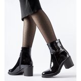 Gemre Black patent heeled ankle boots Ludovica | shoptok.hr
