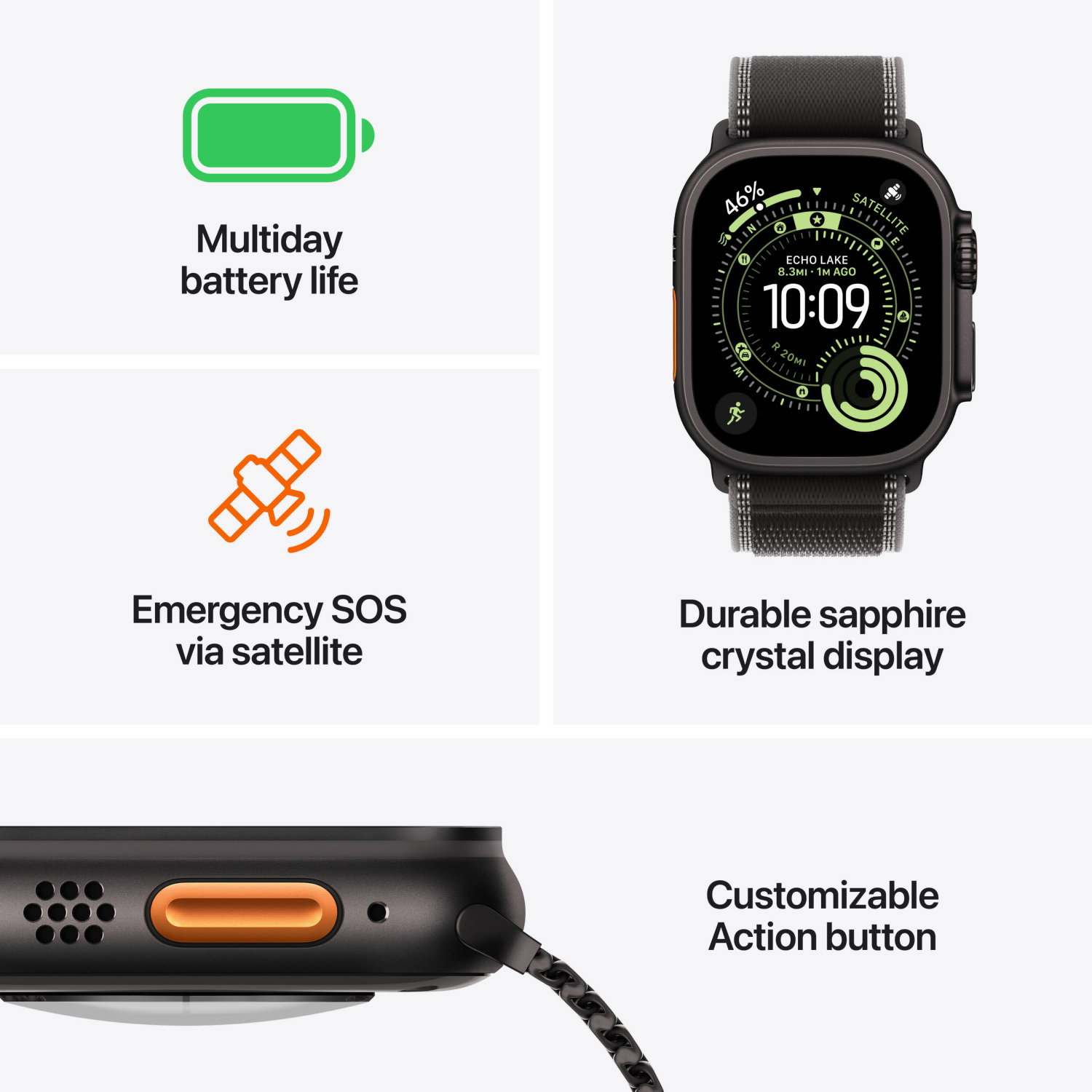 Apple Watch Ultra 3 Trail Loop M/L Boja MEWU4QF/A narukvice: 49mm Titan kucište Plava/Svijetloplava Prirodno | shoptok.hr
