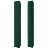  Uzglavlje s ušima tamnozeleno 103x16x118/128 cm baršunasto | shoptok.hr