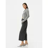 Koton Short Extra Wide Leg Denim Trousers Standard Waist Pocket Cotton - Bianca Crop Jean