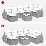  8-dijelni set vrtnih sofa od poliratana s jastucima crni | shoptok.hr