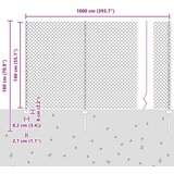 Ograda od lančanih veza s 10 U stupovima Zelena 1.4x10 m Čelik | shoptok.hr