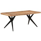  Blagovaonski stol crni 180x90x77 cm od masivnog bagremovog drva | shoptok.hr