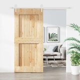  Drsna vrata s kompletom vodil 100x210 cm trdna borovina, (20999096) Cene