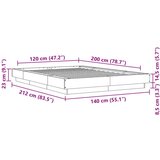 vidaXL Okvir kreveta siva boja betona 120x200 cm od konstruiranog drva | shoptok.hr