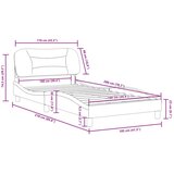 vidaXL Posteljni okvir z vzglavjem temno siv 100x200 cm blago | Shoptok.si