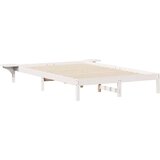 vidaXL Posteljni okvir s stranskimi omaricami Bela 140 x 220 cm | Shoptok.si