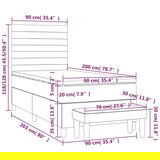  S oprugama i madracem smeđesivi 90x200 cm od tkanine | shoptok.hr