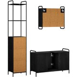  Set ormarića za kupaonicu 3 kom. Crni hrast 40 x 36 x 200 5 cm - Crni hrast Kuhinjska elemenata (1 vrata i 2 police) + viseći or | shoptok.hr