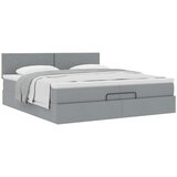  Otomanski krevet s madracem svijetlosivi 200x200 cm tkanine | Eponuda.com
