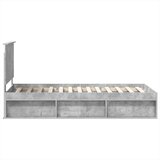 Okvir za krevet s uzglavljem Betonska siva 90 x 190 cm | shoptok.hr