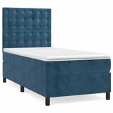 The Living Store Box spring postelja z vzmetnico temno modra 90x200 cm žamet - Box Spring Postelja, (21491734) | Shoptok.si