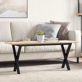 Stolić za kavu X-oblika 110x40x45cm borovina i čelik | shoptok.hr