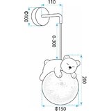 Toolight Zidna lampa Kinkiet White Bear G161-1W | shoptok.hr