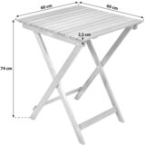 Gardenson Vrtna Zložljiva Miza Porto, 60x74x60cm, Masivno | Shoptok.si