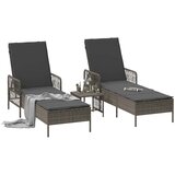  Ležaljka 3 pcs Siva i tamno siva 55 x 200 x 92 cm poliratan | Eponuda.com
