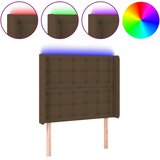  LED uzglavlje tamnosmeđe 103 x 16 x 118/128 cm od tkanine | Eponuda.ba