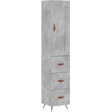  Visoka komoda siva betona 34,5x34x180 cm od konstruiranog drva | shoptok.hr