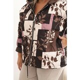 Kesi Włoski plus size women's jacket with a hood and extended back brown | Eponuda.ba